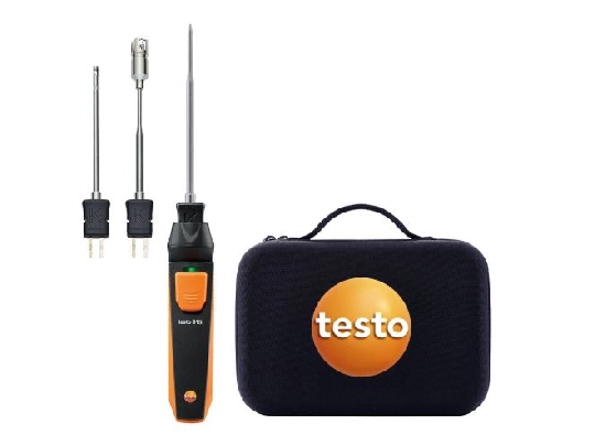 Producto Set termómetro testo 915i con sondas de temperatura intercambiables (aire, penetración/inmersión y superficie) y Bluetooth.