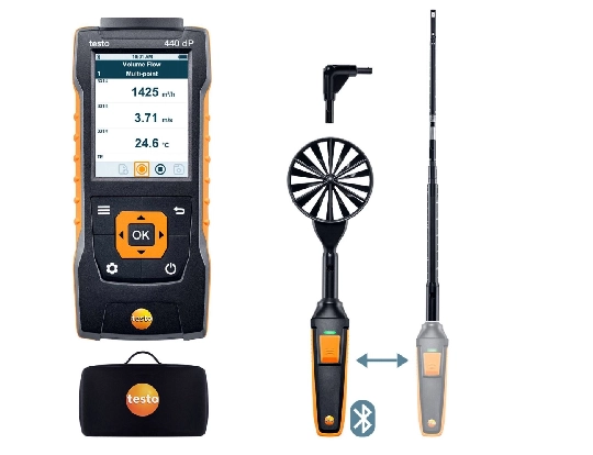 Producto Set combinado 1 para caudal testo 440 delta P con Bluetooth