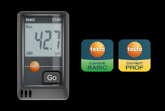Registrador de humedad y temperatura testo 174 H - Con cable USB-C y software para PC