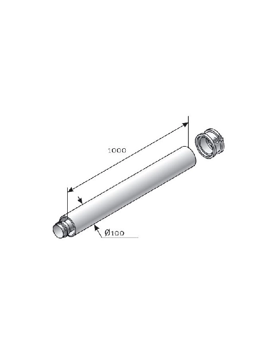 Producto Prolongador 1 m 60/100mm Slim Saunier Duval 3532040999817 Saunier Duval